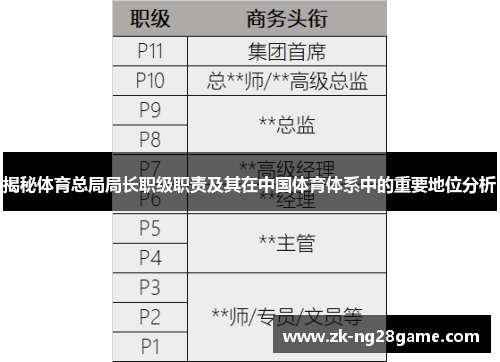 揭秘体育总局局长职级职责及其在中国体育体系中的重要地位分析